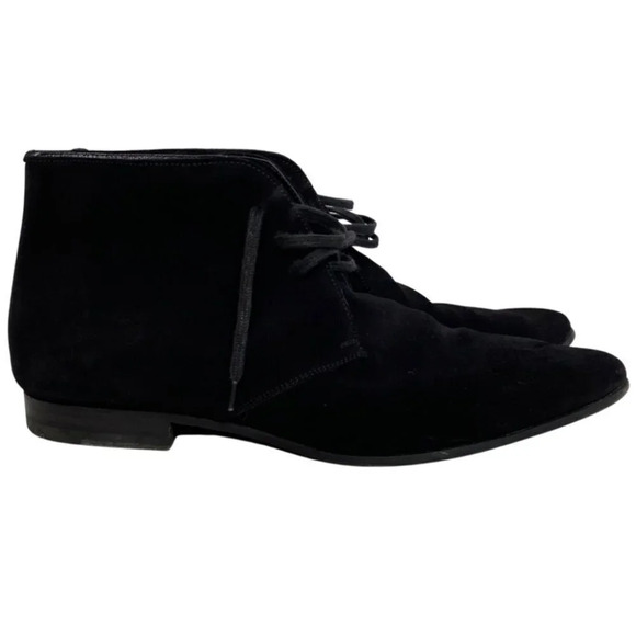 Saint Laurent Wyatt Chukka Black Suede Boots Mens Size 6 Lace Up Shoes - Picture 1 of 13